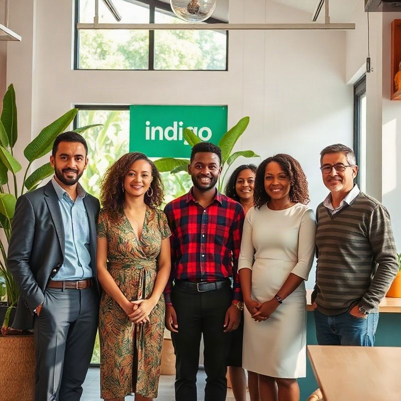 Seven-person Deltaqalpha team in a bright Entebbe co-working space